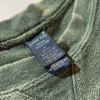90's "made in USA" LANDS' END 鹿の子 無地 スウェット シャツ