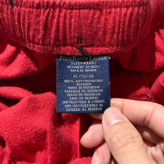 90's～ OLD Ralph Lauren ドローコード 総柄 ワイド パジャマ パンツ