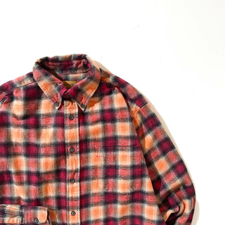 00's st.john's bay ボタンダウン オンブレ風  L/Sネルシャツ