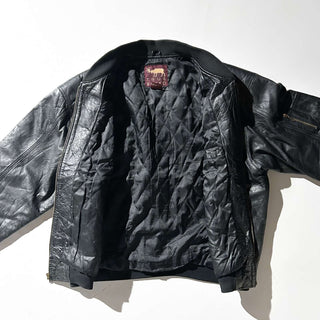 90's～00's TRUE BREED キルティング レザー ブルゾン ジャケット
