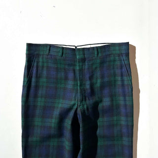 80's L.L.Bean ブラックウォッチ チェック ウール スラックス