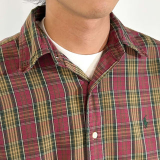 90's～ OLD RALPH LAUREN "CLASSIC FIT" チェック ボタンダウン L/Sシャツ