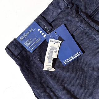 90's～ "deadstock" LANDS' END ２タック コーデュロイ パンツ (TRUENAVY 30×30)