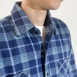 90's SAUGATUCK レギュラーカラー チェック L/Sプリントネルシャツ