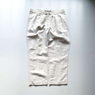 00's DOCKERS コットン×リネン ２タック ワイド スラックス
