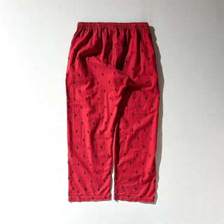 90's～ OLD Ralph Lauren ドローコード 総柄 ワイド パジャマ パンツ
