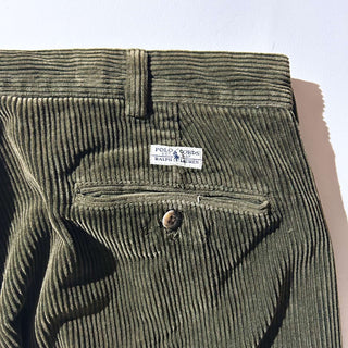 90's～ "made in SINGAPORE" OLD RALPH LAUREN "ANDREW PANT" カーキ 2タック コーデュロイ パンツ