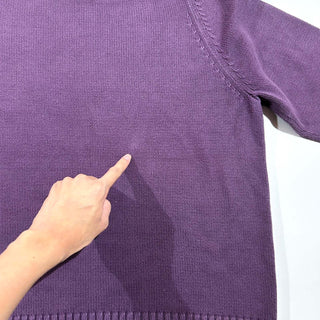 90's LANDS' END 無地 ドリフター ニット セーター (パーブル)