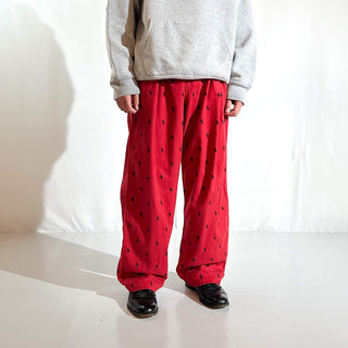 90's～ OLD Ralph Lauren ドローコード 総柄 ワイド パジャマ パンツ