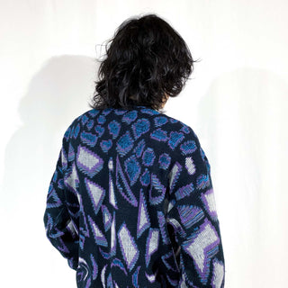 80's～ パープル 総柄 ニット セーター