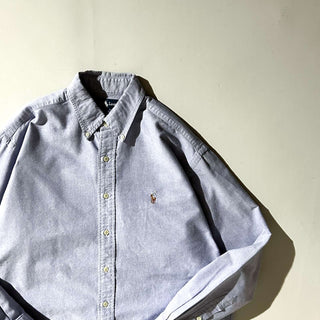 90's〜 OLD RALPH LAUREN "BLAKE" ライトパープル ボタンダウン L/Sシャツ
