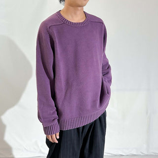 90's LANDS' END 無地 ドリフター ニット セーター (パーブル)