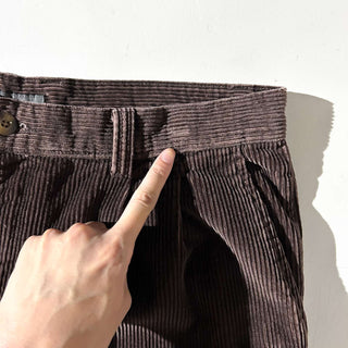 00's St. John's Bay ブラウン 2タック コーデュロイ ワイド パンツ