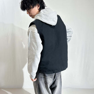 carhartt ブラック フェード 裏キルティング ダック クラシック ベスト(LARGE-REGULAR)