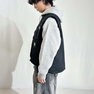 carhartt ブラック フェード 裏キルティング ダック クラシック ベスト(LARGE-REGULAR)