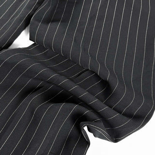 00's CUBAVERA ブラック ストライプ 2タック スラックス