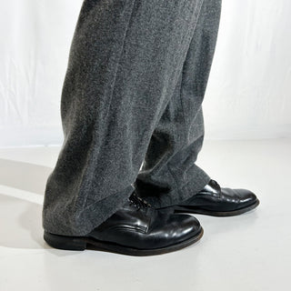 00's GAP チャコールグレー irregular イレギュラー品 アウトレット ワイド ウールフランネル パンツ