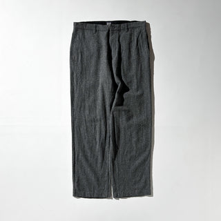 00's GAP チャコールグレー irregular イレギュラー品 アウトレット ワイド ウールフランネル パンツ