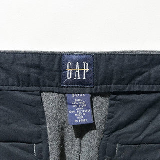 00's GAP チャコールグレー irregular イレギュラー品 アウトレット ワイド ウールフランネル パンツ