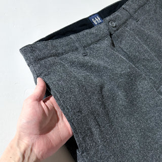 00's GAP チャコールグレー irregular イレギュラー品 アウトレット ワイド ウールフランネル パンツ