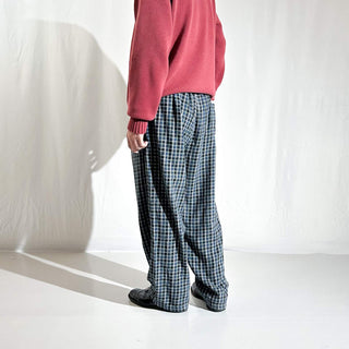 00's NAUTICA ドローコード ワイド チェック パジャマ パンツ