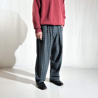 00's NAUTICA ドローコード ワイド チェック パジャマ パンツ