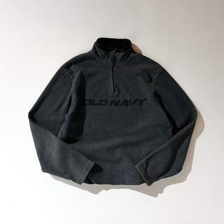 00's OLDNAVY ブランドネーム フリース ハーフジップ プルオーバー ジャケット
