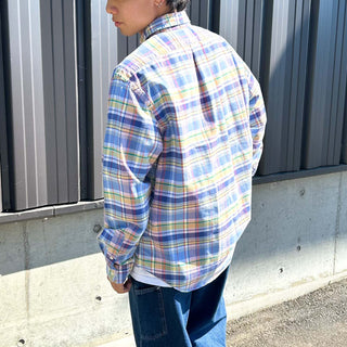 00's RALPH LAUREN オックスフォード チェック ボタンダウン L/Sシャツ