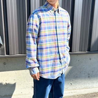 00's RALPH LAUREN オックスフォード チェック ボタンダウン L/Sシャツ