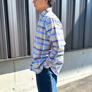 00's RALPH LAUREN オックスフォード チェック ボタンダウン L/Sシャツ