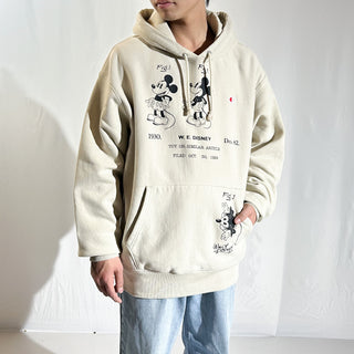 00's champion "OLD Mickey" オフホワイト リバースウィーブ ディズニー キャラクター スウェット パーカ