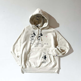 00's champion "OLD Mickey" オフホワイト リバースウィーブ ディズニー キャラクター スウェット パーカ