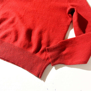Ralph Lauren "ITALIAN YARN LAMBS WOOL" Vネック ニット セーター(オレンジレッド)