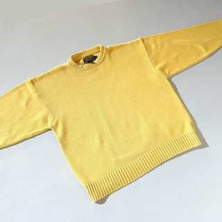 80's～90's Eddie Bauer イエロー コットン ニット セーター