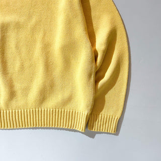 80's～90's Eddie Bauer イエロー コットン ニット セーター