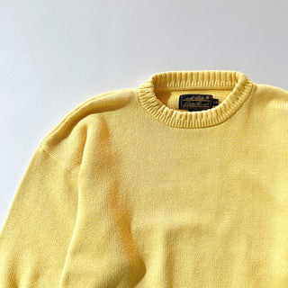 80's～90's Eddie Bauer イエロー コットン ニット セーター