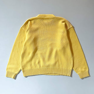 80's～90's Eddie Bauer イエロー コットン ニット セーター