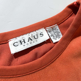90's CHAUS オレンジ ベロア オーバーサイズ カットソー