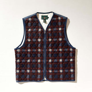 90's J.Crew チェック キルティング ベスト
