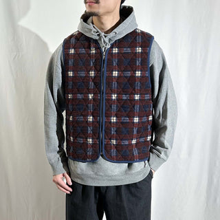 90's J.Crew チェック キルティング ベスト