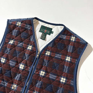 90's J.Crew チェック キルティング ベスト
