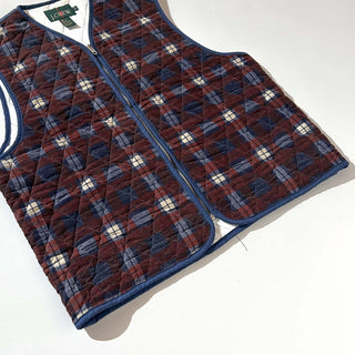 90's J.Crew チェック キルティング ベスト