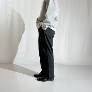 90's Perry Ellis ポリエステル×ビスコース 1タック ワイド スラックス