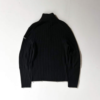 90's～00's Calvin Klein Jeans ブラック リブ編み ハーフジップ ニット セーター