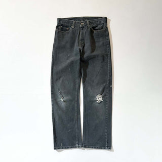 90's～00's FADED GLORY 先染め ストレート ブラック デニム パンツ