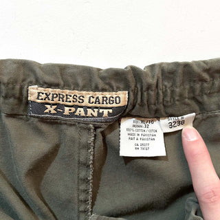 90's～00's express cargo X-pant オリーブ ドローコード チノ ワイド パンツ