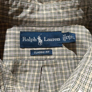 90's～ OLD Ralph Lauren "CLASSIC FIT" マルチチェック ブロードクロス ボタンダウン L/Sシャツ