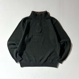 90's～ Oscar de la Renta メランジ コットン ハーフジップ ニット セーター