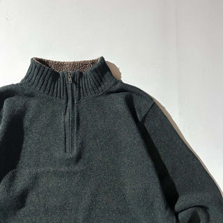 90's～ Oscar de la Renta メランジ コットン ハーフジップ ニット セーター