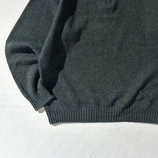 90's～ Oscar de la Renta メランジ コットン ハーフジップ ニット セーター